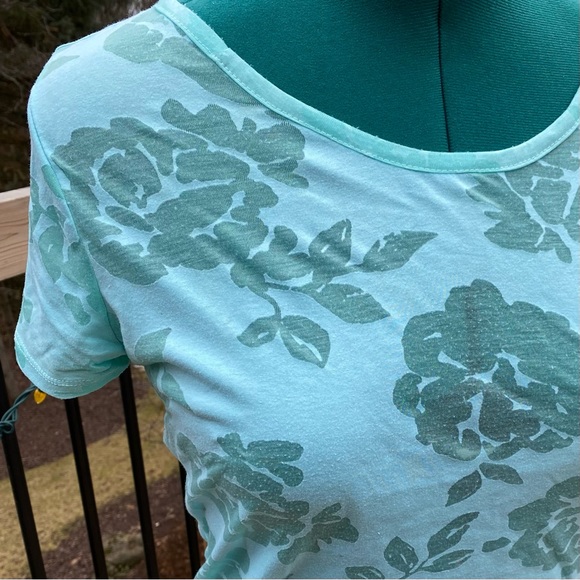 2for$20 Joe Fresh Turquoise Floral Summer T-shirt. Size Medium. - Picture 5 of 6